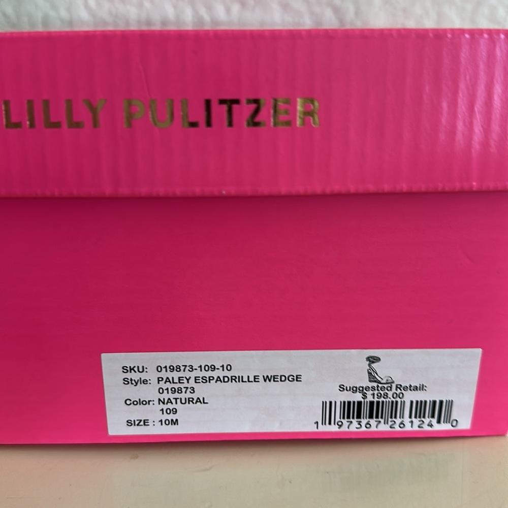 Lilly Pulitzer Natural Beige Espadrille Wedge Sandals with Bow - Picture 6 of 7